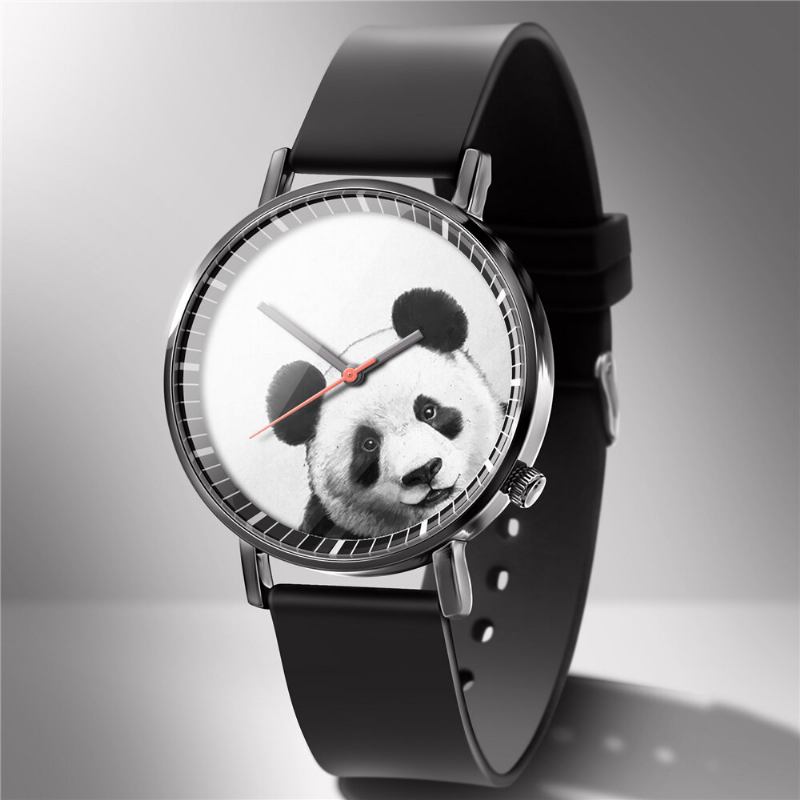 Mode Quartz Watch Animal Print Herre Business Watch Sød Sort-hvid Hunde Katte Mønster Kvinder Quartz Watch