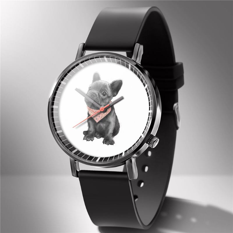 Mode Quartz Watch Animal Print Herre Business Watch Sød Sort-hvid Hunde Katte Mønster Kvinder Quartz Watch