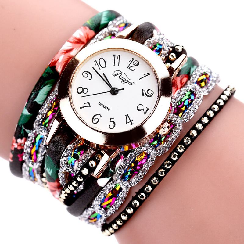 Retro Stil Dame Armbåndsur Rhinestone Quartz Watch