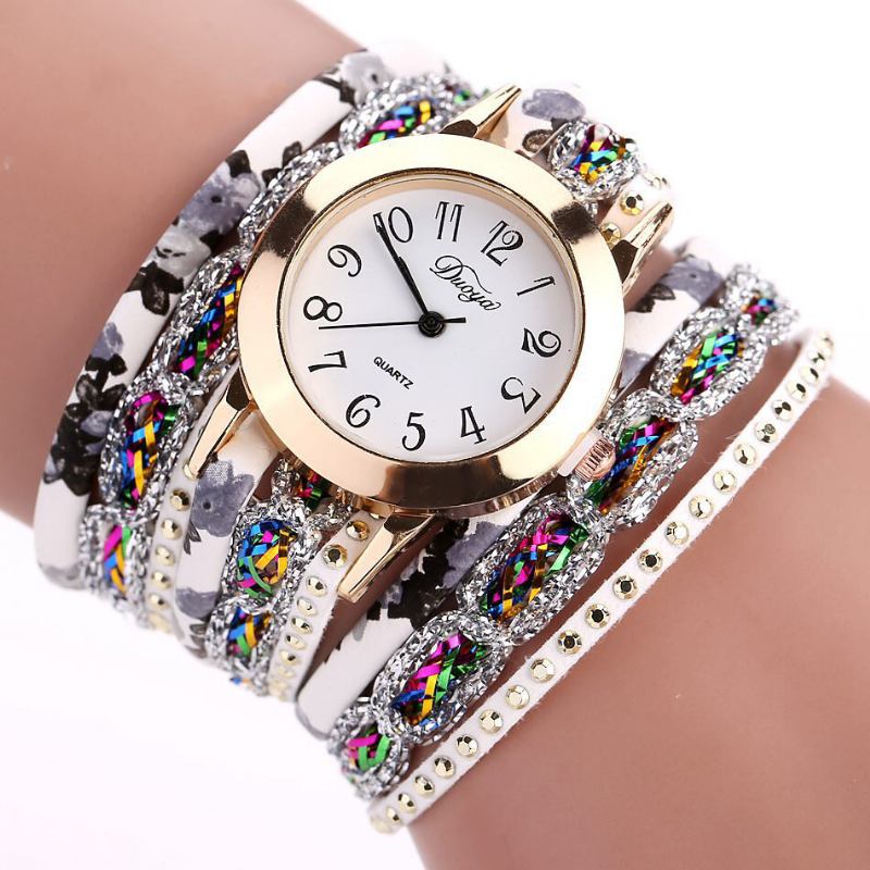 Retro Stil Dame Armbåndsur Rhinestone Quartz Watch