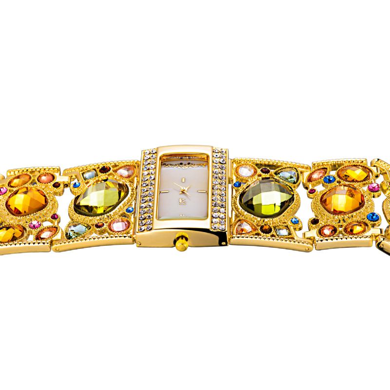 Rretro Fashion Crystal Diamond Suqart Damekjole Dame Watch Quartz Watch