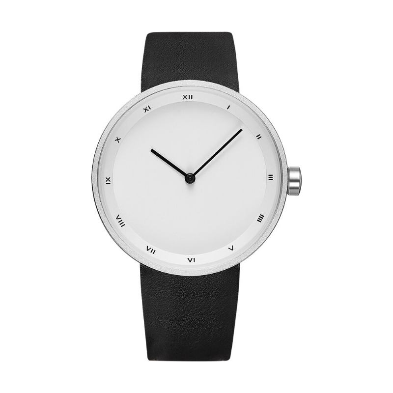 Simple Dial Fashion Style Læderrem Herreur Quartz Watch