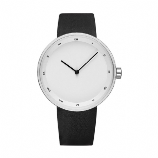 Simple Dial Fashion Style Læderrem Herreur Quartz Watch