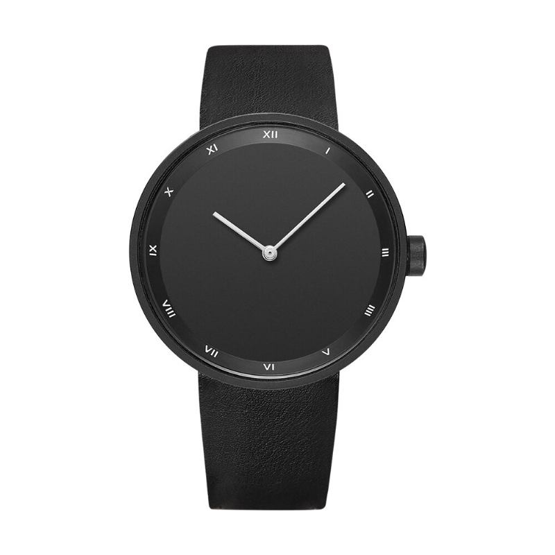 Simple Dial Fashion Style Læderrem Herreur Quartz Watch