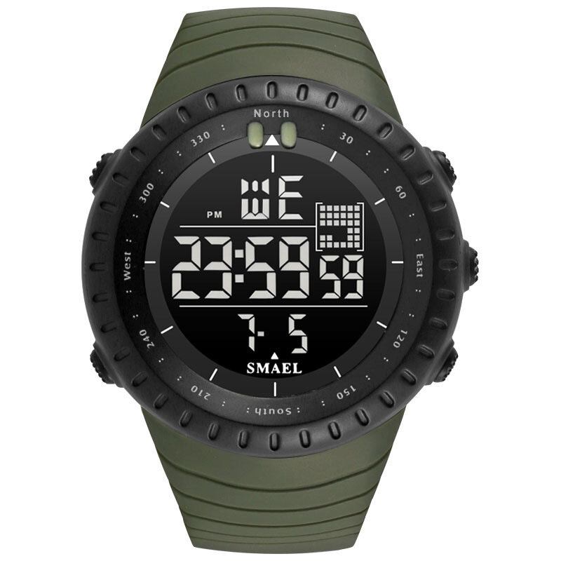 Smael Outdoor Led Display Digital Watch Multifunktion Silikone Band Sport Herreur