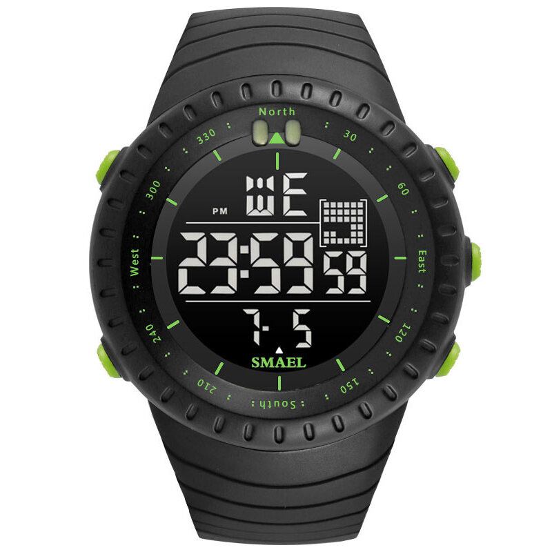 Smael Outdoor Led Display Digital Watch Multifunktion Silikone Band Sport Herreur