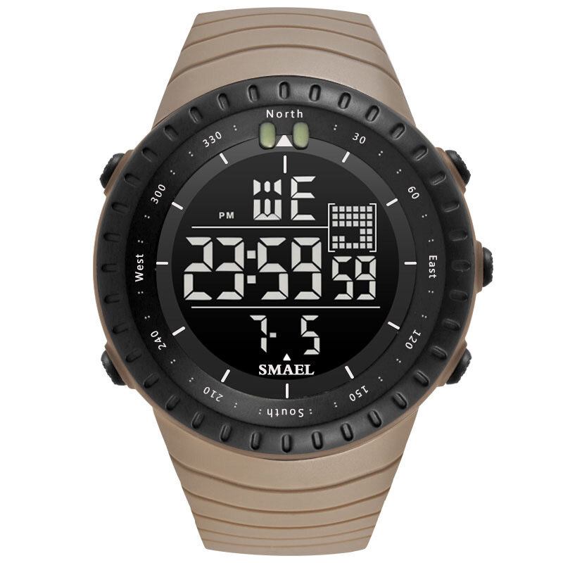 Smael Outdoor Led Display Digital Watch Multifunktion Silikone Band Sport Herreur