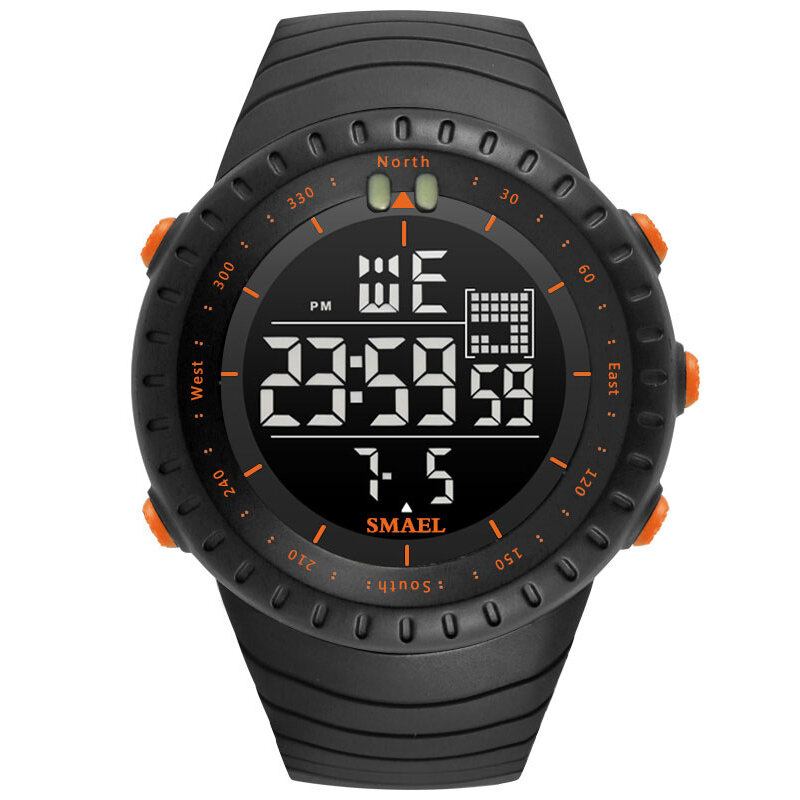 Smael Outdoor Led Display Digital Watch Multifunktion Silikone Band Sport Herreur