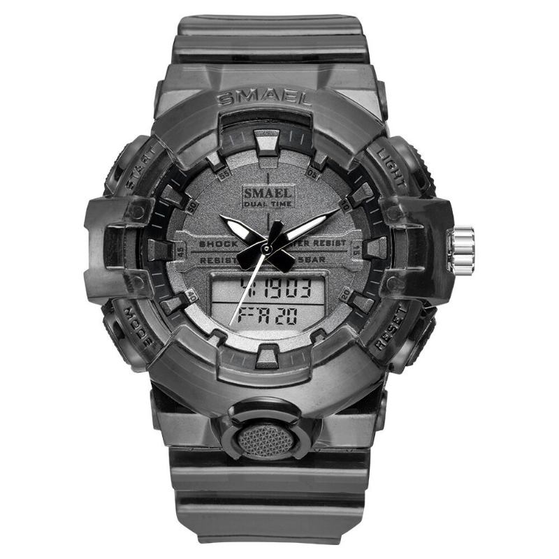 Sport Herre Digital Ur Dual Time Dato Uge Display Chronograph 5atm Vandtæt Udendørs Dual Display Ur