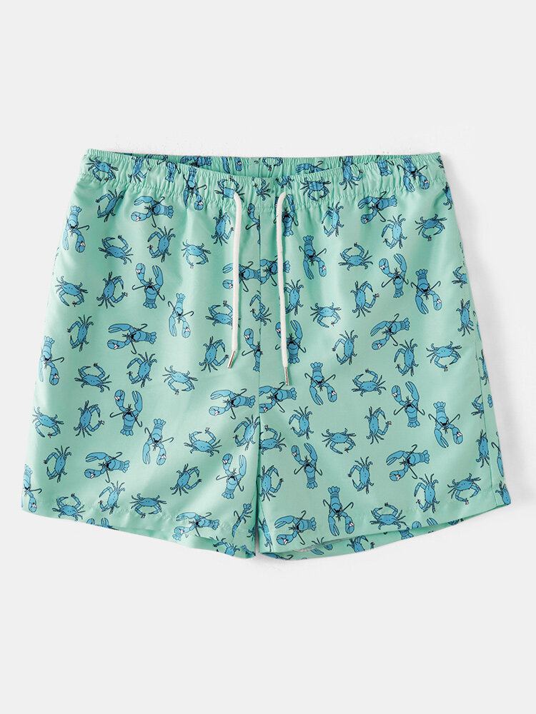 Herre Carb Cartoon Print Elastiske Talje Strandshorts