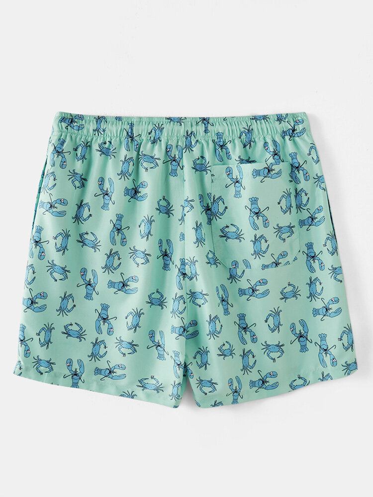 Herre Carb Cartoon Print Elastiske Talje Strandshorts