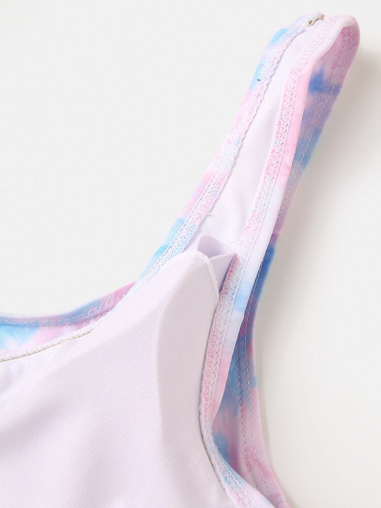 Kvinder Tie-dye Print Brede Stropper Lavtalje Bikini Badedragt