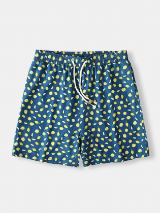Mænd Holiday Dot Funny Print Hurtigtørrende Mini Short Beach Shorts