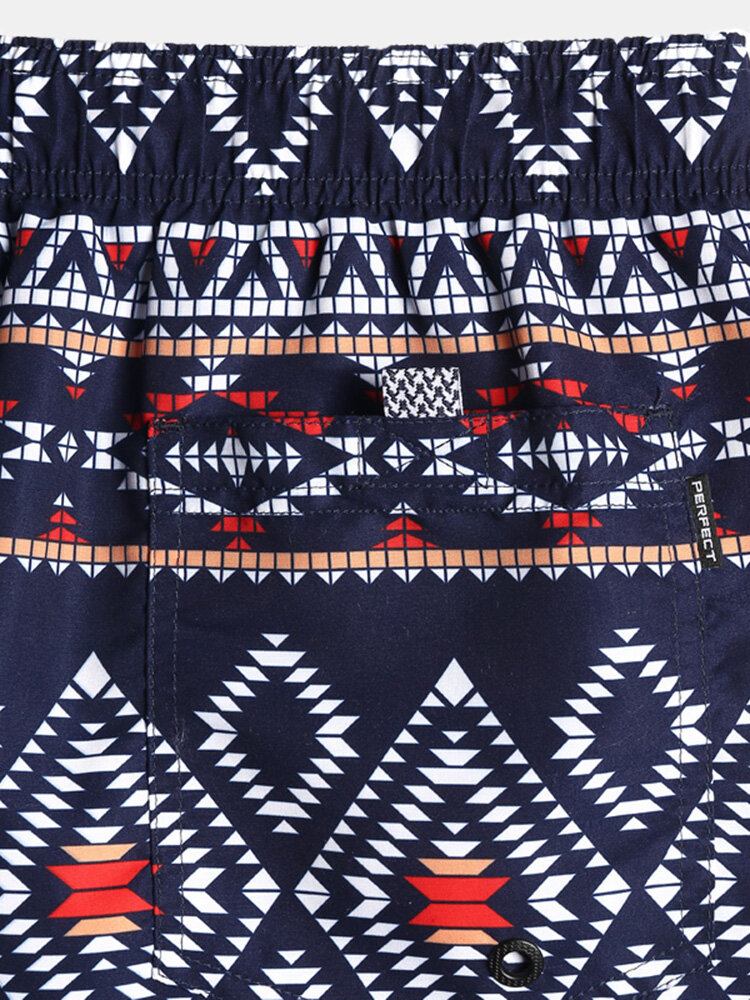 Mænds Etnisk Stil Tribal Print Snøre I Taljen Løs Tynde Holiday Beach Board Shorts