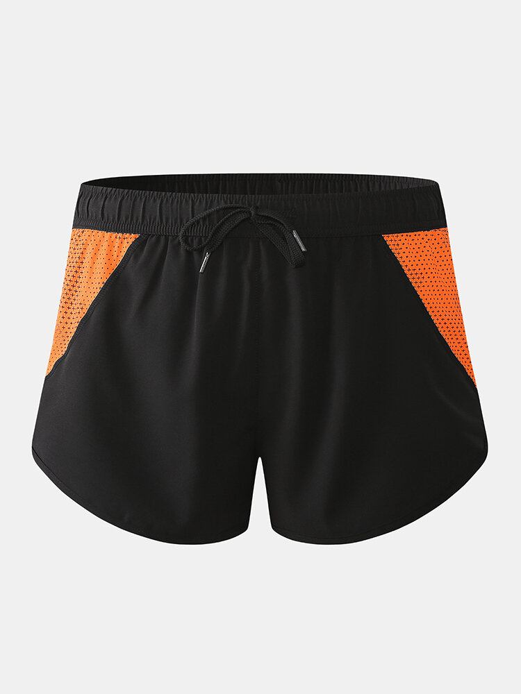 Mænds Mesh Patchwork Hurtigttørrende Snøre Åndbare Sportsbrætshorts