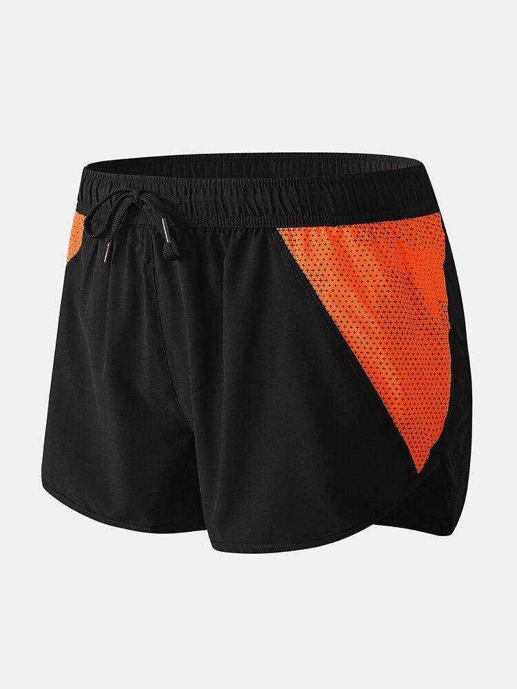 Mænds Mesh Patchwork Hurtigttørrende Snøre Åndbare Sportsbrætshorts