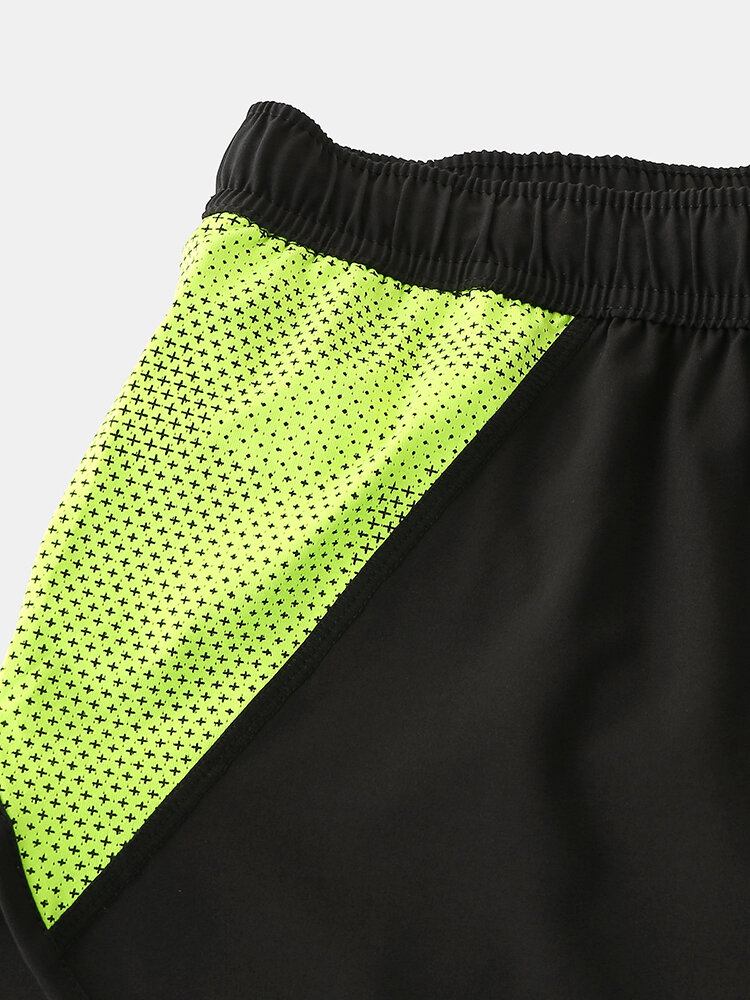 Mænds Mesh Patchwork Hurtigttørrende Snøre Åndbare Sportsbrætshorts