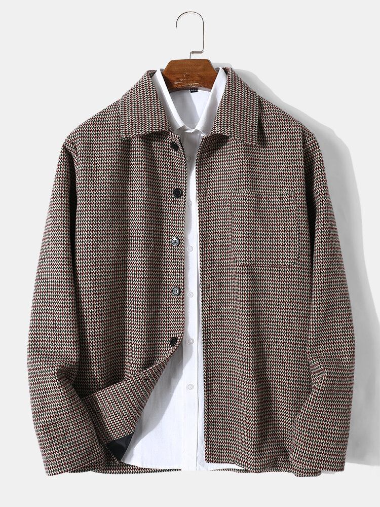 Mænd Button Up Pocket Lapel Brazer Suit Coat Casual Jakker